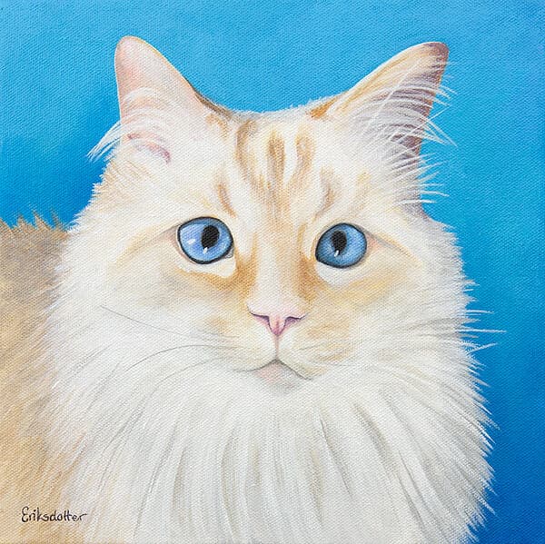Pet portrait painting by fine arts painter Erica Eriksdotter