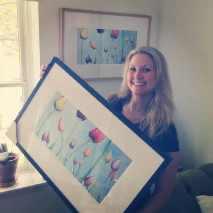 Limited Edition Tulip Landscape Black and Natural frame