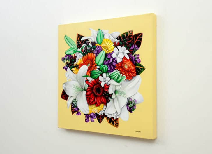 Tara's Bridal Bouquet, original painting left
