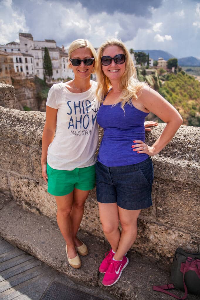 Linn and Erica on the New Bridge in Ronda, Spain