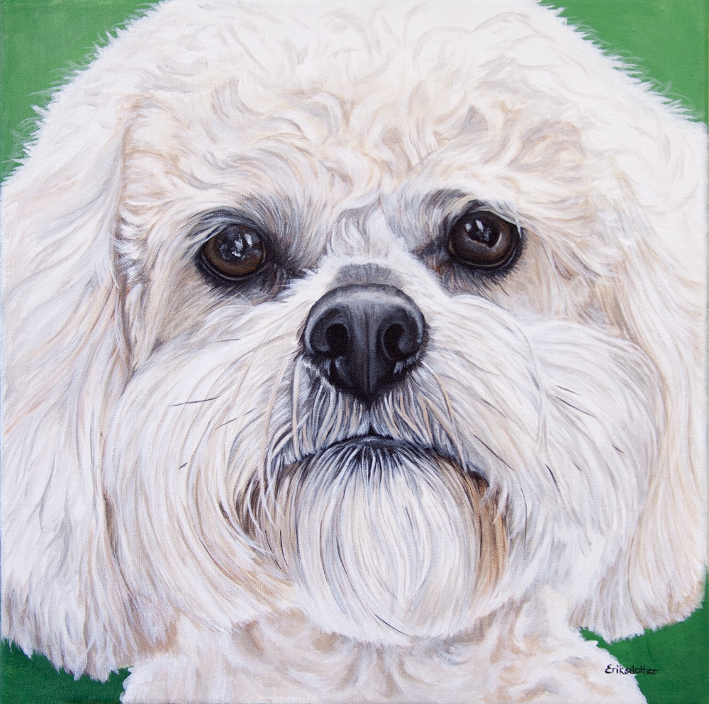 Boomer's Portrait, original acrylic by Erica Eriksdotter