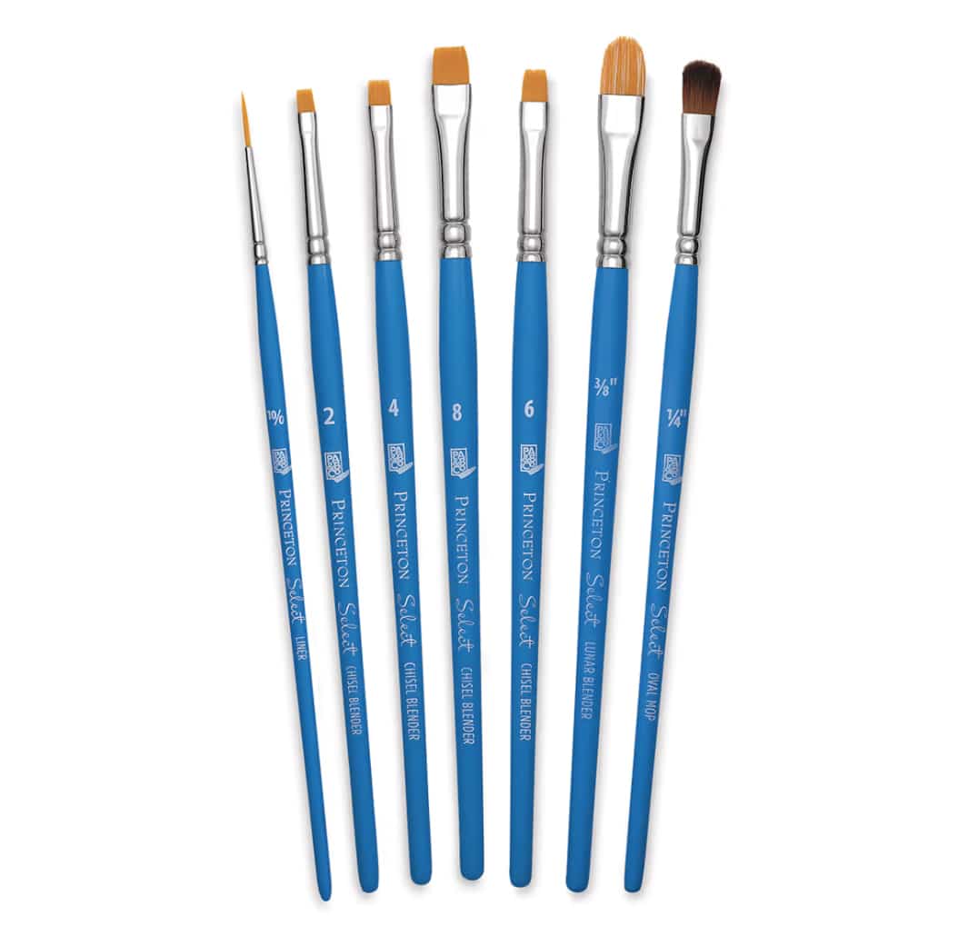 Art supplies for beginners Princeton brush set